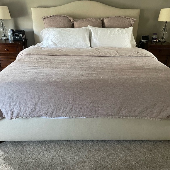 Pottery Barn European Flax Linen Waffle Duvet Cover - Picture 5 of 8